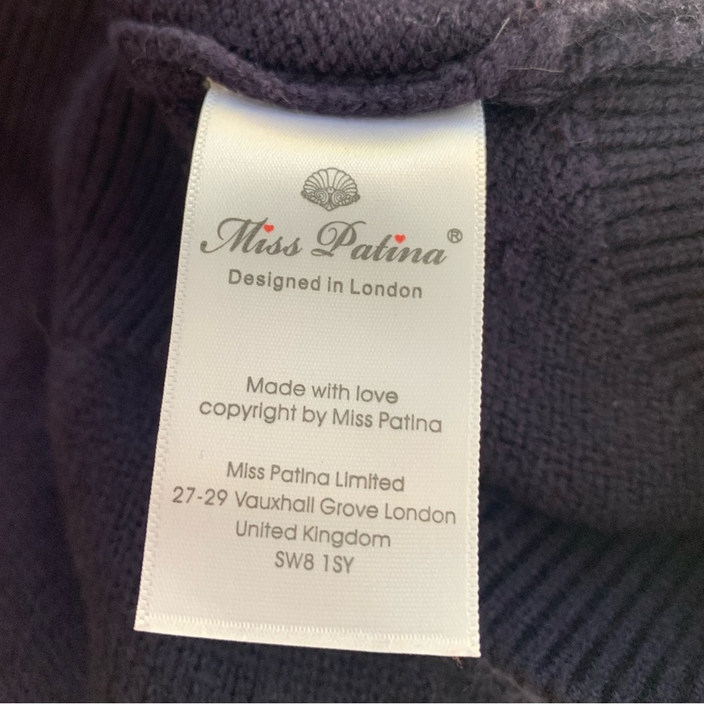 Miss Patina Russell Campus Academia Argyle Preppy Classic Cardigan Sweater - Picture 15 of 17